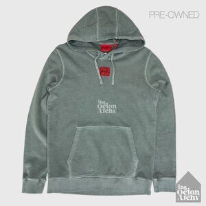 Size M Hugo Boss Daratschi214 Label Logo Hoodie 'Faded Green' Pre-Owned